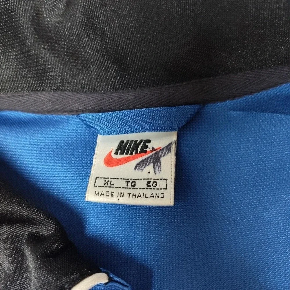 Vintage Nike‎ Basketball Polo Shirt Men XL Blue Black Y2K Colorblock Mesh Jersey